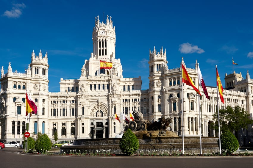 Palacio de Cibeles en Madrid, España